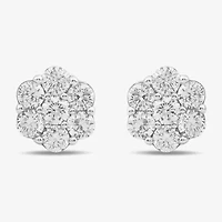 Diamond Blossom 1/4 CT. T.W. Lab Grown White 10K or Yellow Gold 5.2mm Flower Stud Earrings
