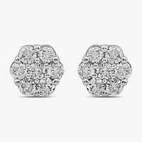 Diamond Blossom 1/10 CT. T.W. Lab Grown White 10K Gold 3.7mm Flower Stud Earrings