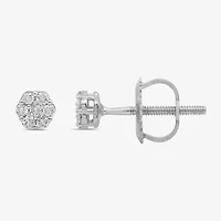 Diamond Blossom 1/10 CT. T.W. Lab Grown White 10K Gold 3.7mm Flower Stud Earrings