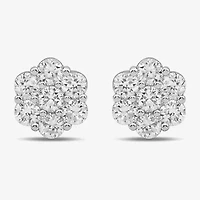Diamond Blossom 1 CT. T.W. Lab Grown White 10K or Yellow Gold 8.2mm Flower Stud Earrings