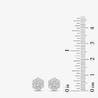Diamond Blossom 1 CT. T.W. Lab Grown White 10K or Yellow Gold 8.2mm Flower Stud Earrings