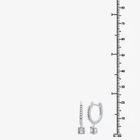 Ever Star (H-I / Si1-I1) Womens 1/2 CT. T.W. Lab Grown White Diamond 10K White Gold 21mm Round Hoop Earrings