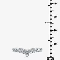 I Said Yes (H-I / I1) 1/5 CT. T.W. Lab Grown White Diamond Sterling Silver or 14K Gold Over Chevron Wedding Band