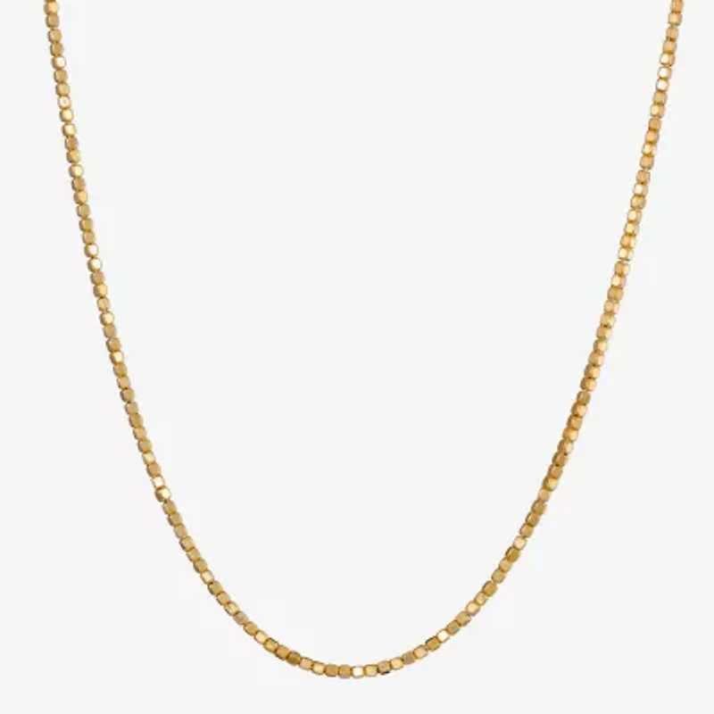 Made in Italy Womens 24K Gold Over Silver 18 Inch Fashion Chain Necklace