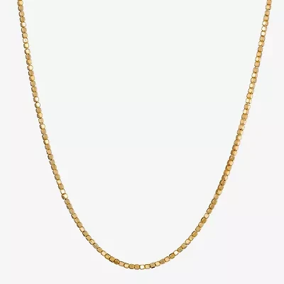 Made in Italy Womens 24K Gold Over Silver 18 Inch Fashion Chain Necklace