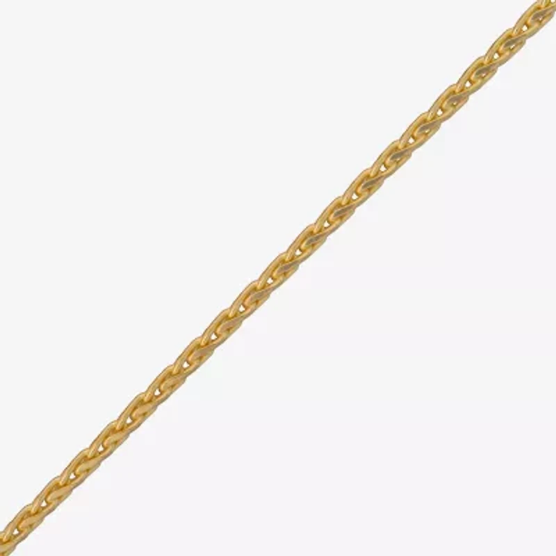 Made in Italy Womens 24K Gold Over Silver 18 Inch Wheat Chain Necklace