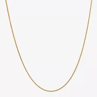 Made in Italy Womens 24K Gold Over Silver 18 Inch Wheat Chain Necklace