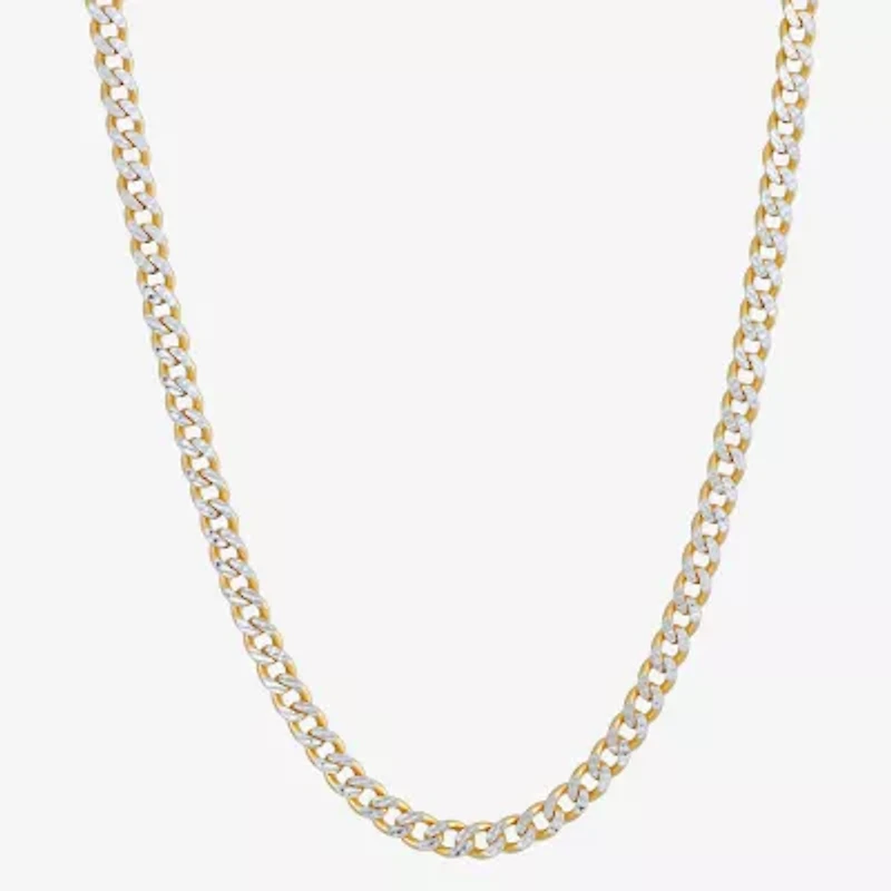 Made in Italy Unisex Adult 24K Gold Over Silver 20 Inch Curb Chain Necklace