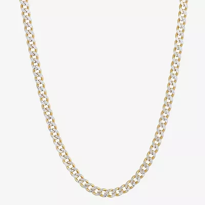 Made in Italy Unisex Adult 24K Gold Over Silver 20 Inch Curb Chain Necklace
