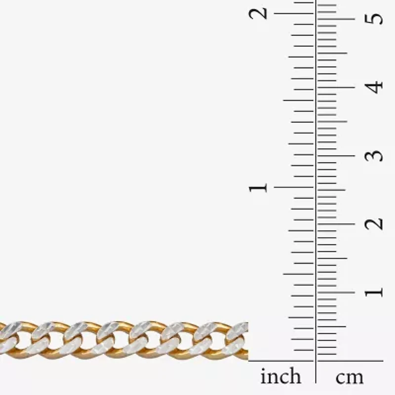 Made in Italy Unisex Adult 24K Gold Over Silver 20 Inch Curb Chain Necklace