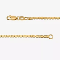 Made in Italy Womens 24K Gold Over Silver 7.5 Inch Semisolid Link Chain Bracelet