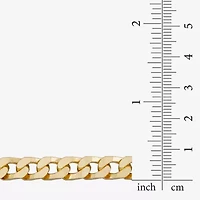 Made in Italy Mens 24K Gold Over Silver 8 1/2 Inch Solid Curb Chain Bracelet