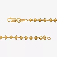 Made in Italy Womens 24K Gold Over Silver 9 Inch Solid Link Ankle Bracelet