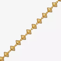 Made in Italy Womens 24K Gold Over Silver 9 Inch Solid Link Ankle Bracelet