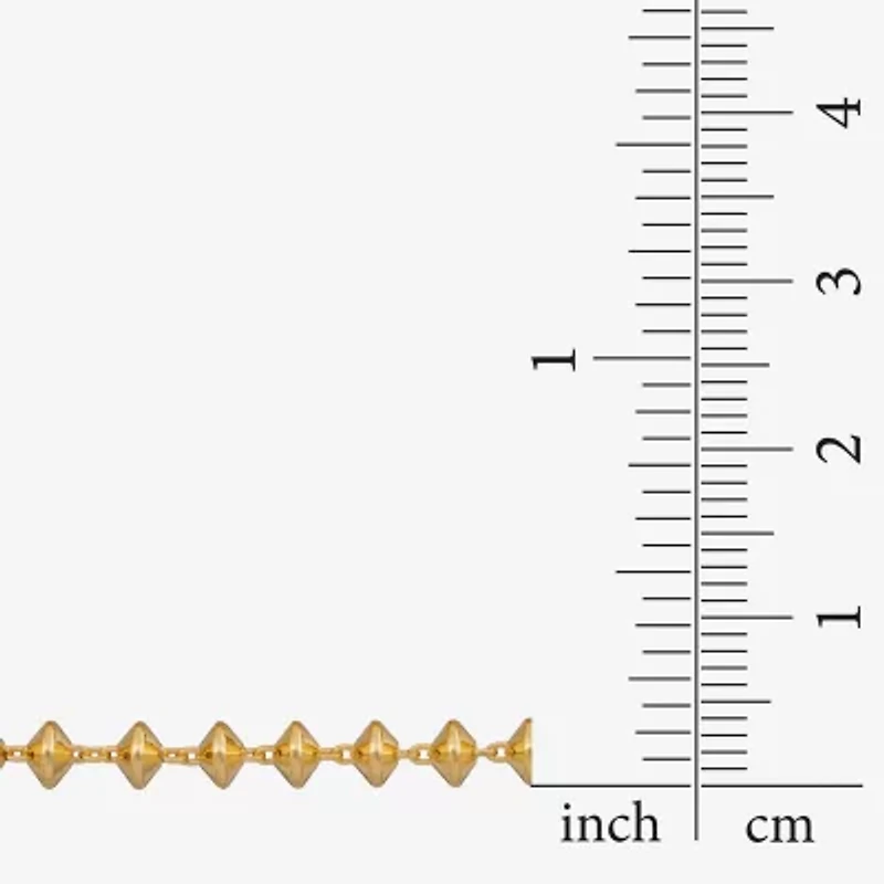 Made in Italy Womens 24K Gold Over Silver 9 Inch Solid Link Ankle Bracelet