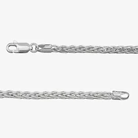 Made in Italy Mens Sterling Silver 8 1/2 Inch Solid Wheat Chain Bracelet