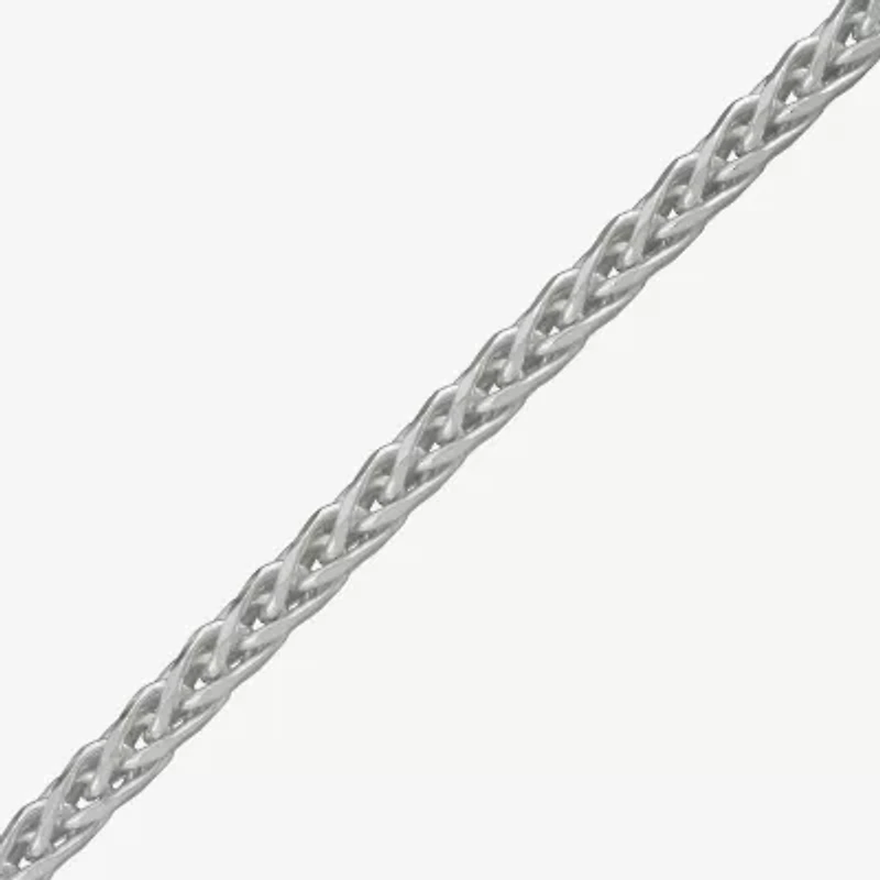 Made in Italy Mens Sterling Silver 8 1/2 Inch Solid Wheat Chain Bracelet