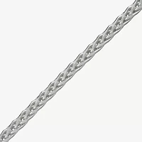 Made in Italy Mens Sterling Silver 8 1/2 Inch Solid Wheat Chain Bracelet