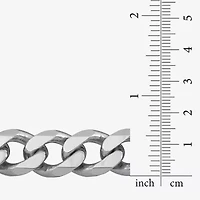 Made in Italy Mens Sterling Silver 8 1/2 Inch Solid Curb Chain Bracelet