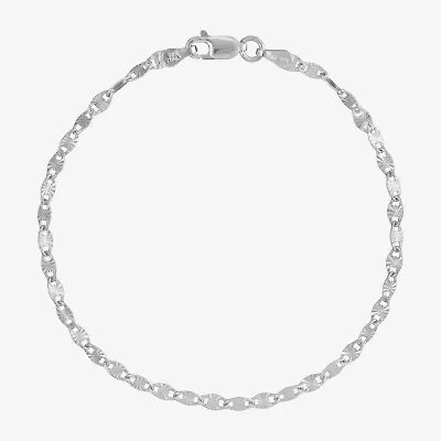 Made in Italy Womens Sterling Silver 7.5 Inch Solid Fashion Chain Bracelet