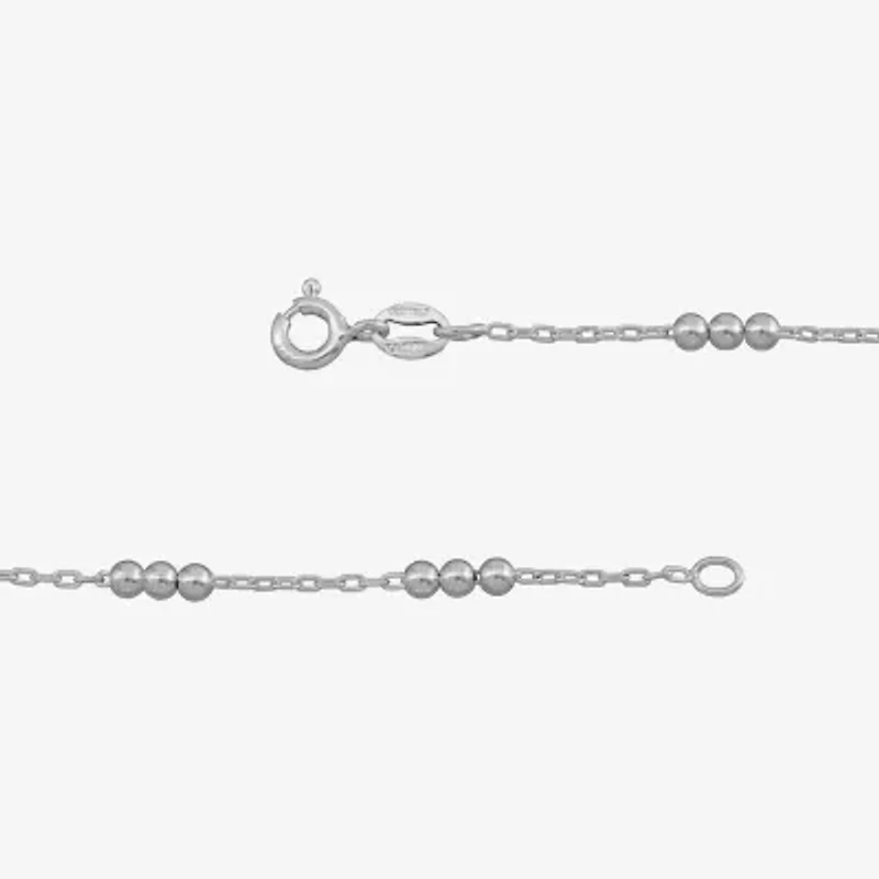 Made in Italy Womens Sterling Silver 9 Inch Solid Cable Ankle Bracelet