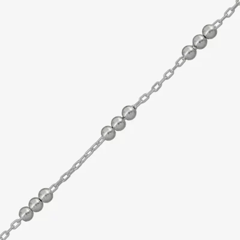 Made in Italy Womens Sterling Silver 9 Inch Solid Cable Ankle Bracelet