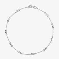Made in Italy Womens Sterling Silver 9 Inch Solid Cable Ankle Bracelet
