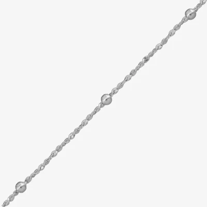 Made in Italy Womens Sterling Silver 9 Inch Solid Perfectina Ankle Bracelet