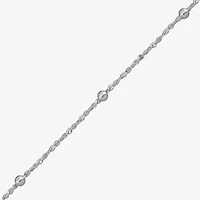 Made in Italy Womens Sterling Silver 9 Inch Solid Perfectina Ankle Bracelet