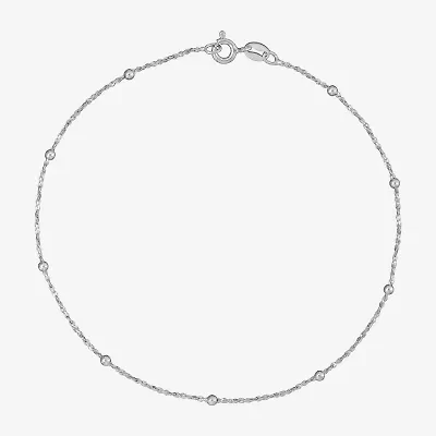 Made in Italy Womens Sterling Silver 9 Inch Solid Perfectina Ankle Bracelet