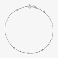 Made in Italy Womens Sterling Silver 9 Inch Solid Perfectina Ankle Bracelet
