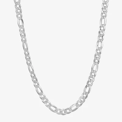 Mens Sterling Silver 22 Inch Figaro Chain Necklace