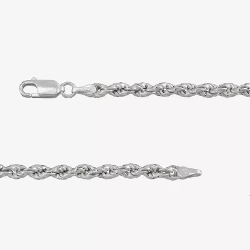 Womens Sterling Silver 18 Inch Rope Chain Necklace