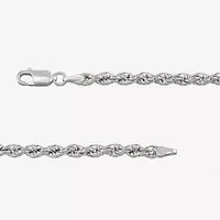 Womens Sterling Silver 18 Inch Rope Chain Necklace