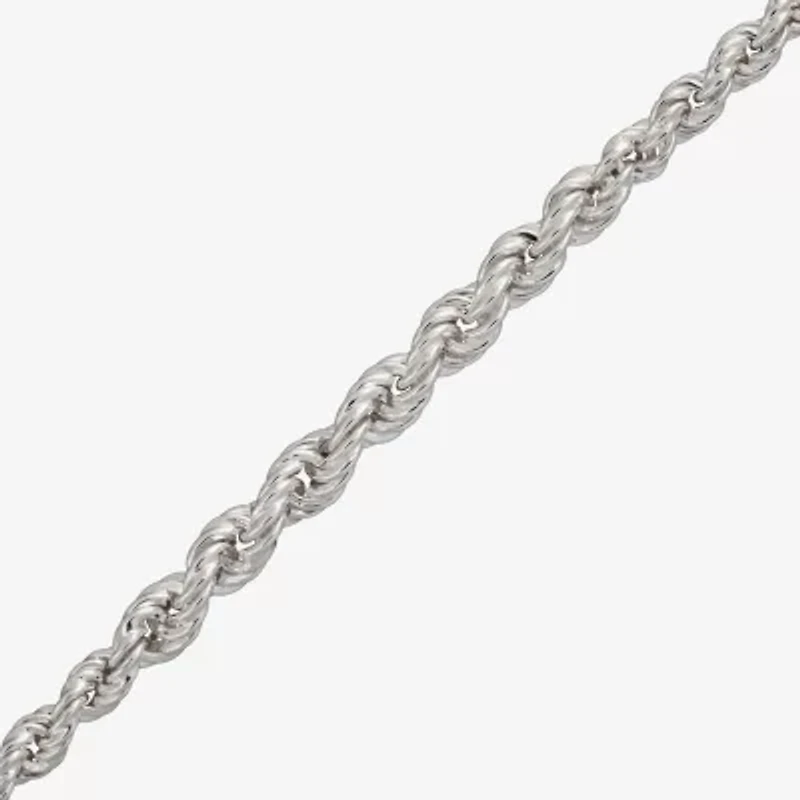 Womens Sterling Silver 18 Inch Rope Chain Necklace
