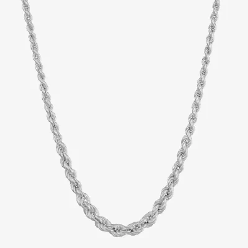 Womens Sterling Silver 18 Inch Rope Chain Necklace