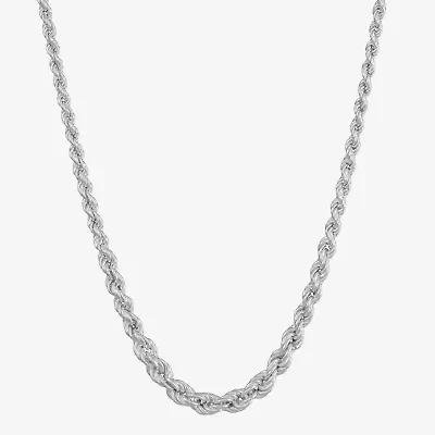 Womens Sterling Silver 18 Inch Rope Chain Necklace