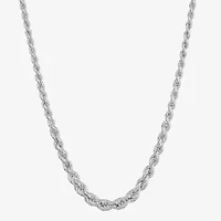 Womens Sterling Silver 18 Inch Rope Chain Necklace