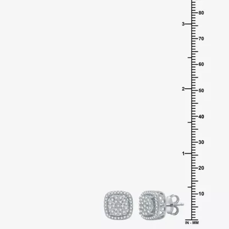 (H-I / I1) 1/3 CT. T.W. Lab Grown White Diamond Sterling Silver 9.1mm Stud Earrings