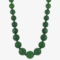 14K Gold Jade Graduated Bead Necklace