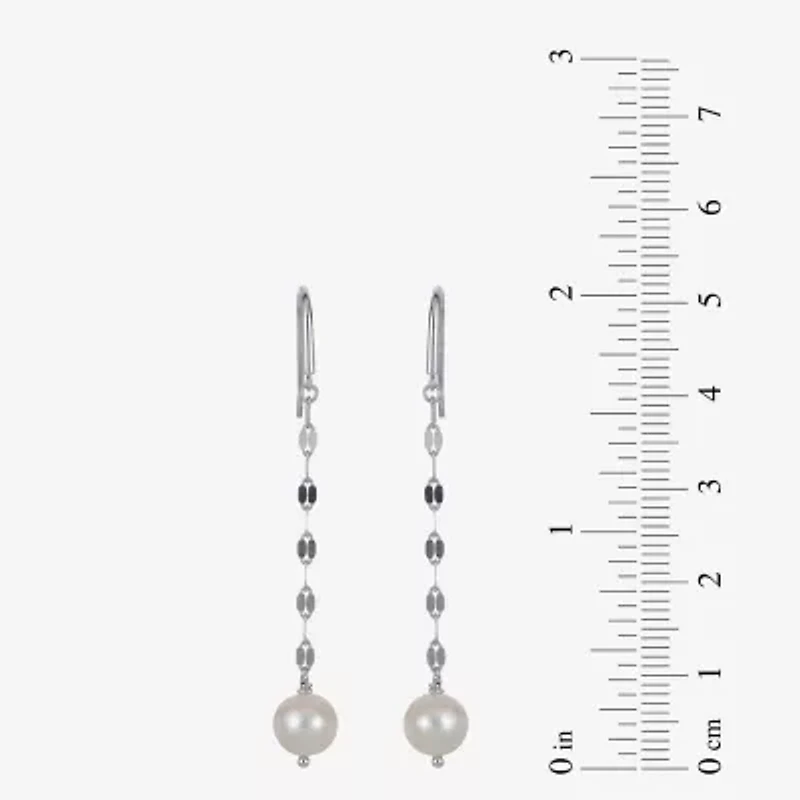 7-8Mm Cultured Freshwater Pearl Sterling Silver Earrings