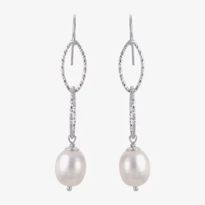 8.5-9Mm Cultured Freshwater Pearl Sterling Silver Earrings