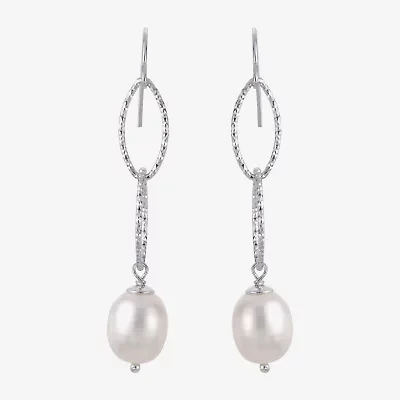 8.5-9Mm Cultured Freshwater Pearl Sterling Silver Earrings