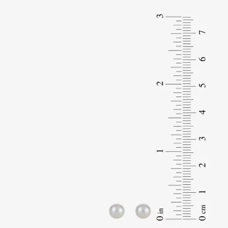 Womens Dyed White Cultured Freshwater Pearl Sterling Silver 6 Pair Jewelry Set