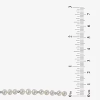 Womens White Cultured Freshwater Pearl Sterling Silver Beaded Bracelet