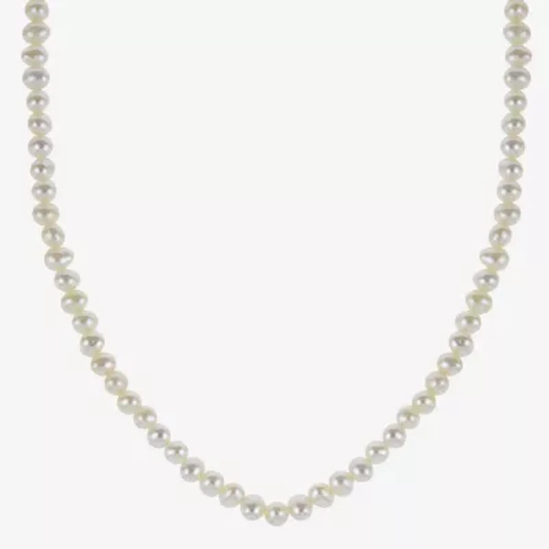Womens White 13 Inch Strand Necklace