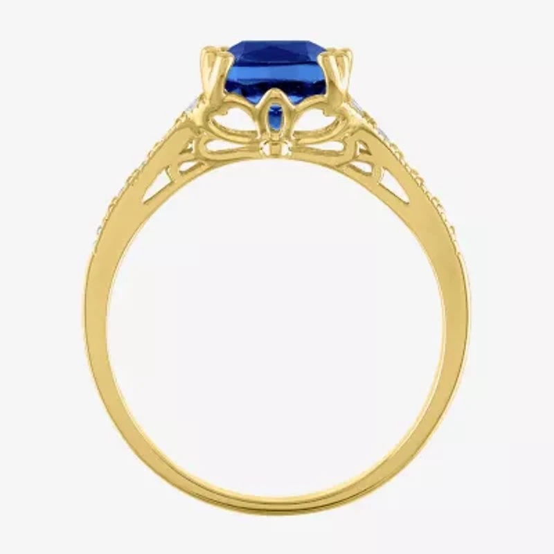 Gemstone 14K Gold Over Silver Cushion Cocktail Ring