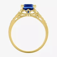 Gemstone 14K Gold Over Silver Cushion Cocktail Ring