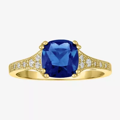 Gemstone 14K Gold Over Silver Cushion Cocktail Ring