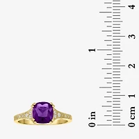 Gemstone 14K Gold Over Silver Cushion Cocktail Ring